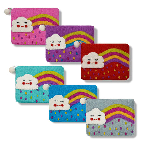 Cloud and Rainbow with Raindrop Coin Purse