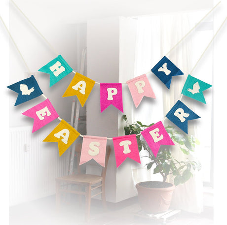 Happy Easter Banner with Bunny - BNB Crafts Inc