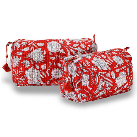 Cotton Block Print Pouch Set - 2 Counts - BNB Crafts Inc