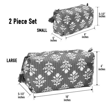 Cotton Block Print Pouch Set - 2 Counts - BNB Crafts Inc