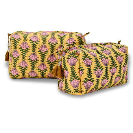 Cotton Block Print Pouch Set - 2 Counts - BNB Crafts Inc