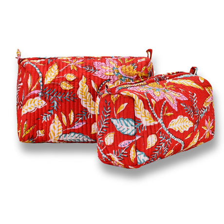 Cotton Block Print Pouch Set - 2 Counts - BNB Crafts Inc