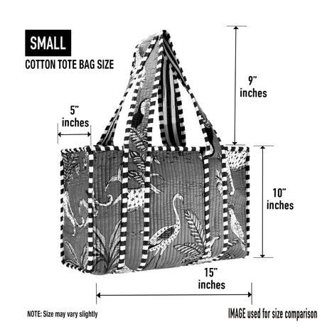 Cotton Block Print Tote Bag - Small & Large - BNB Crafts Inc