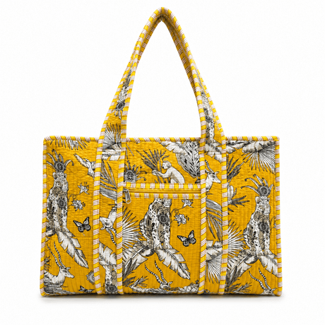 Cotton Block Print Tote Bag- Small & Large - BNB Crafts Inc
