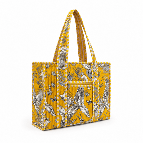 Cotton Block Print Tote Bag- Small & Large - BNB Crafts Inc