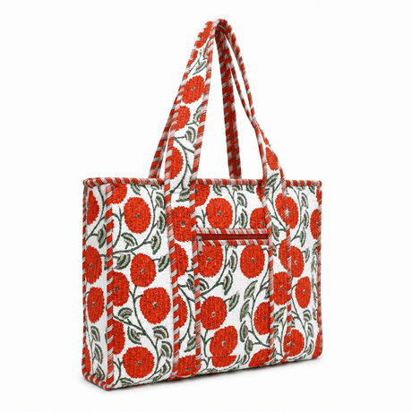 Cotton Block Print Tote Bag- Small & Large - BNB Crafts Inc