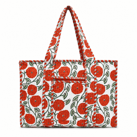 Cotton Block Print Tote Bag- Small & Large - BNB Crafts Inc