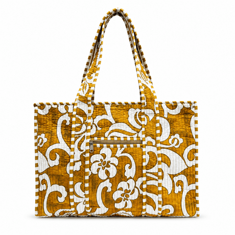 Cotton Block Print Tote Bag- Small & Large - BNB Crafts Inc