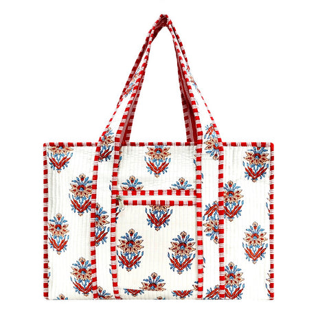 Cotton Block Print Tote Bag - Small & Large - BNB Crafts Inc