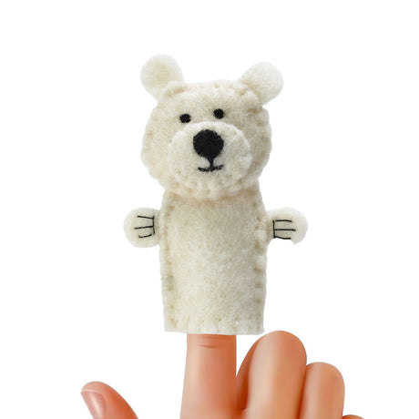 Felted Polar Animal Theme Puppet - BNB Crafts Inc