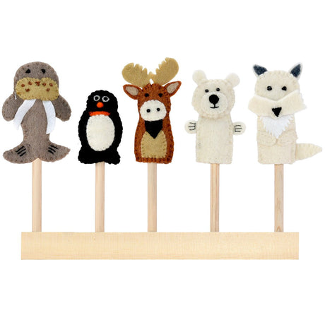 Felted Polar Animal Theme Puppet - BNB Crafts Inc