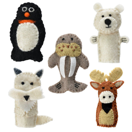 Felted Polar Animal Theme Puppet - BNB Crafts Inc