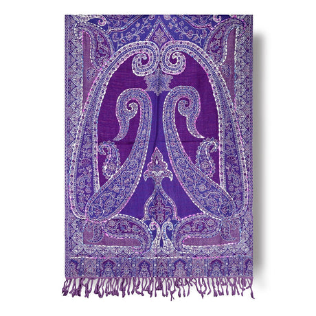 Lavender Boil Wool Scarves With Different Pattern - BNB Crafts Inc