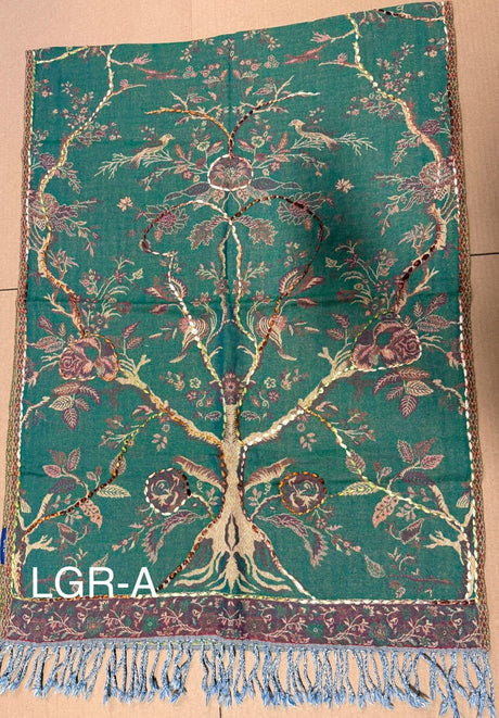 Light Green Boiled Wool Scarves With Patterns - BNB Crafts Inc