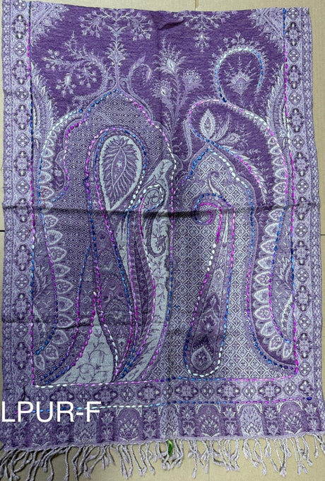 Light Purple Boiled Wool Scarves With Patterns - BNB Crafts Inc