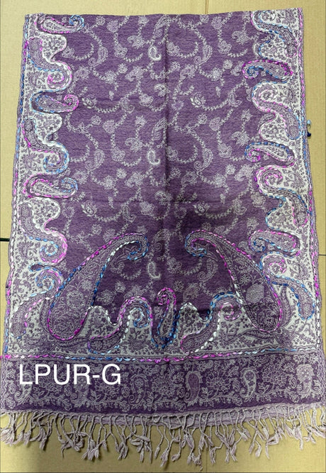 Light Purple Boiled Wool Scarves With Patterns - BNB Crafts Inc