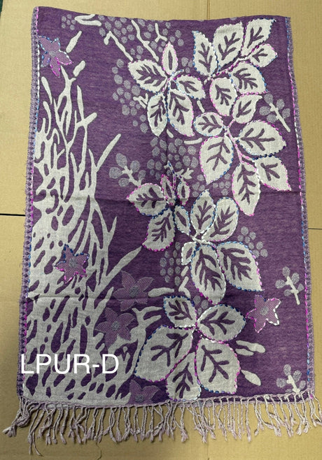 Light Purple Boiled Wool Scarves With Patterns - BNB Crafts Inc