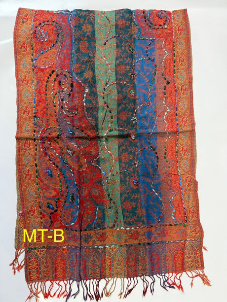 Multi Color Boiled Wool Scarves With Patterns - BNB Crafts Inc