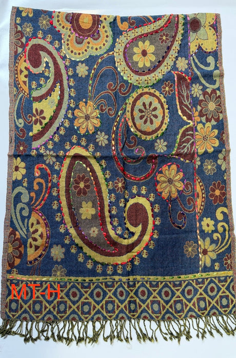 Multi Color Boiled Wool Scarves With Patterns - BNB Crafts Inc