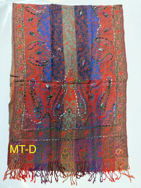 Multi Color Boiled Wool Scarves With Patterns - BNB Crafts Inc