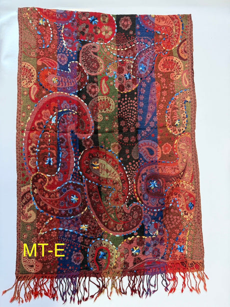 Multi Color Boiled Wool Scarves With Patterns - BNB Crafts Inc