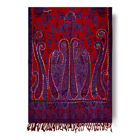 Red Boil Wood Scarves With Different Pattern - BNB Crafts Inc