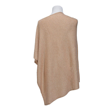 Solid Natural Cashmere Side neck poncho - BNB Crafts Inc