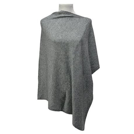 Solid Natural Cashmere Side neck poncho - BNB Crafts Inc