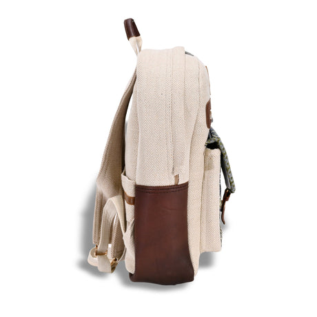 Tribal Pattern Backpack with Leather Accents - BNB Crafts Inc