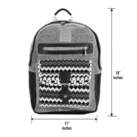 Tribal Pattern Backpack with Leather Accents - BNB Crafts Inc