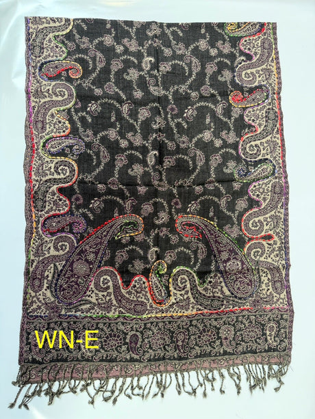 Wine Color Boiled Wool Scarves With Patterns - BNB Crafts Inc